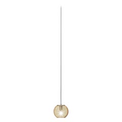 Lampe à suspension Vistosi en verre rayé ambré