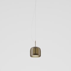 Vistosi Pendant Light in Burned Earth Transparent Glass And Matt Gold Finish