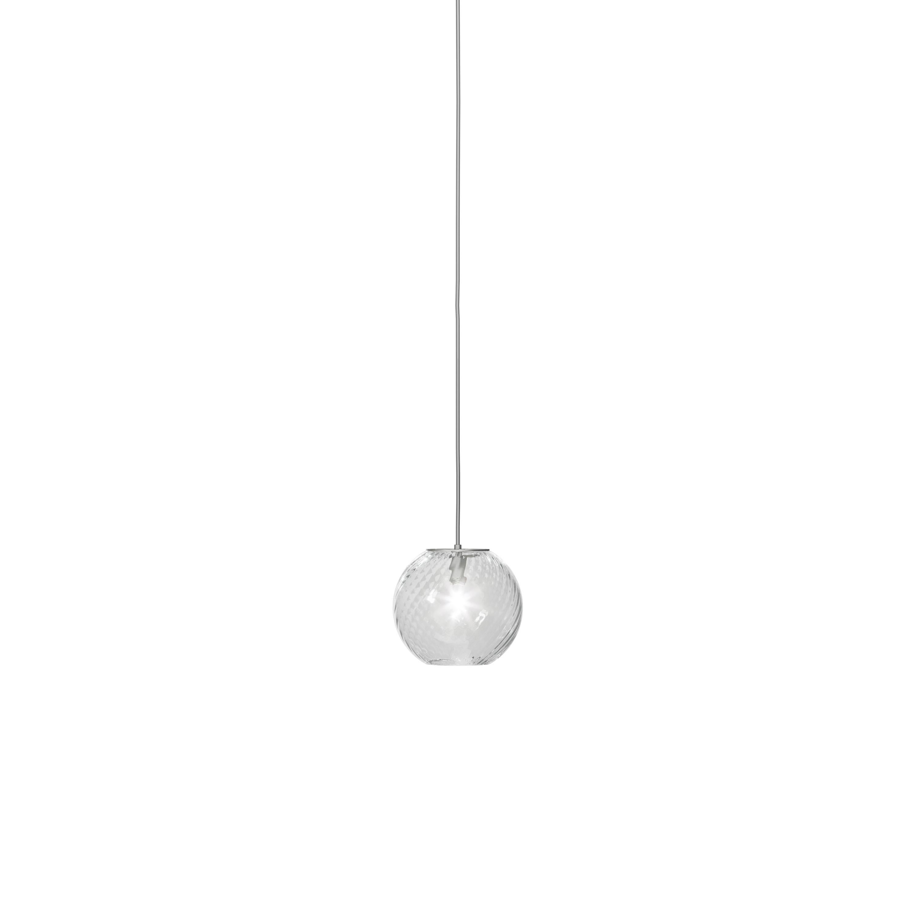 Spherical blown glass elements available in four sizes and two decorations, with and without lighting source. The special design allows the installation of more vertical glass elements and infinite custom combinations.

Light source: 
1x60W G9.
 