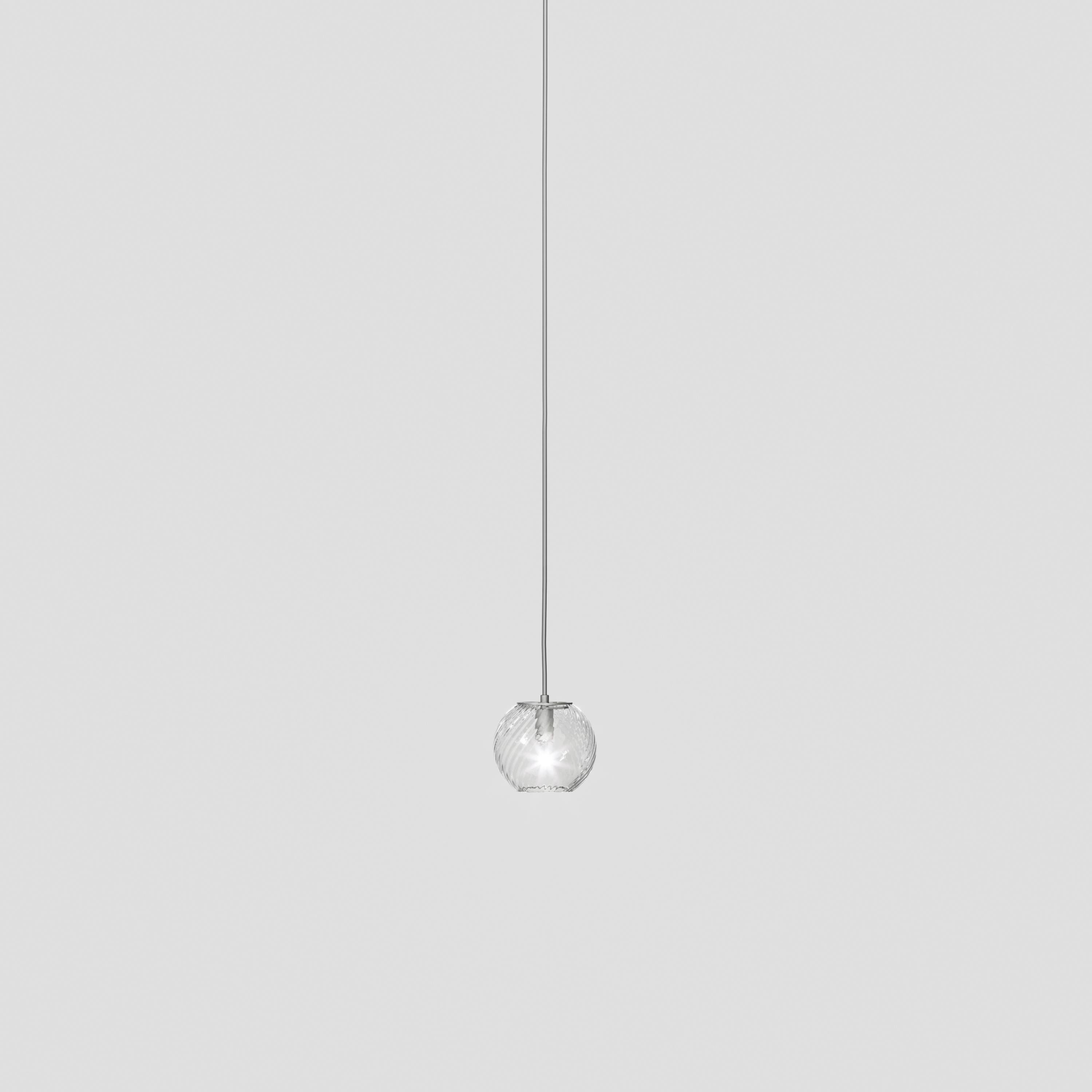 Moderne Lampe à suspension Vistosi en verre rayé cristal en vente