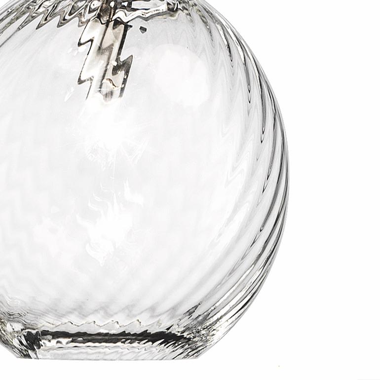 Modern Vistosi Pendant Light in Crystal Striped Glass For Sale