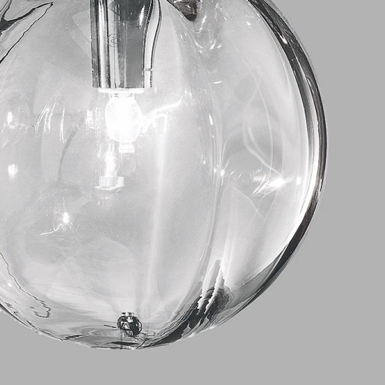 Vistosi Pendant Light in Crystal Transparent Glass And Matt Gold Frame In New Condition For Sale In Mogliano Veneto, Treviso