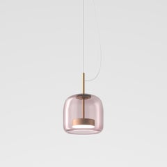 Vistosi-Pendelleuchte aus hellem Amethystglas und mattem Goldausführung