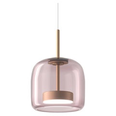 Lampe à suspension Vistosi en verre transparent améthyste claire et finition en or mat