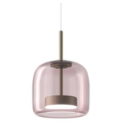 Lampe à suspension Vistosi en verre transparent améthyste claire et finition en acier mat