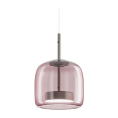 Lampe à suspension Vistosi en verre transparent améthyste claire et finition en acier mat