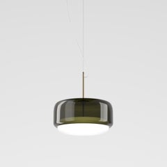 Vistosi Pendant Light in Old Green White Glass And Matt Steel Finish