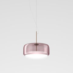 Vistosi Pendant Light in White Amethyst Glass And Matt Gold Finish