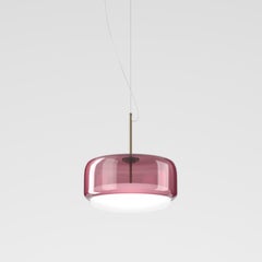 Vistosi Pendant Light in White Amethyst Glass And Matt Steel Finish
