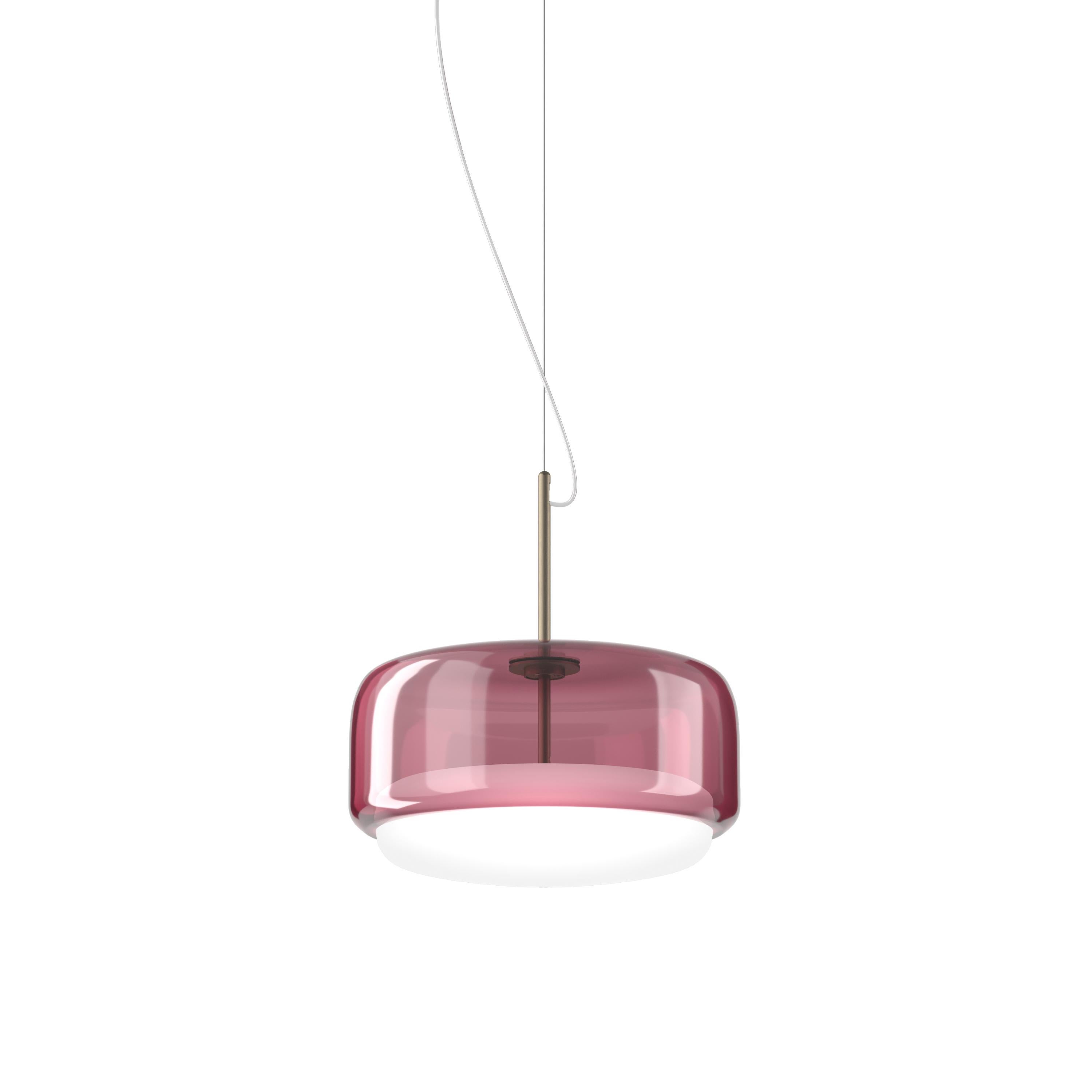 Modern Vistosi Pendant Light in White Amethyst Glass And Matt Steel Finish For Sale