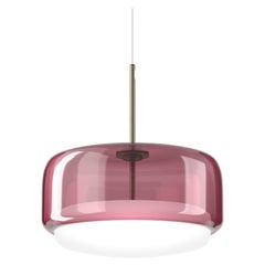 Lampada a sospensione Vistosi in vetro bianco ametista e finitura in acciaio opaco