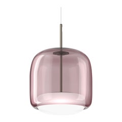 Lampe à suspension Vistosi en verre améthyste blanc et finition en acier mat