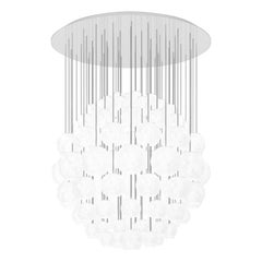 Vistosi Lights en verre rayé blanc et cadre blanc brillant