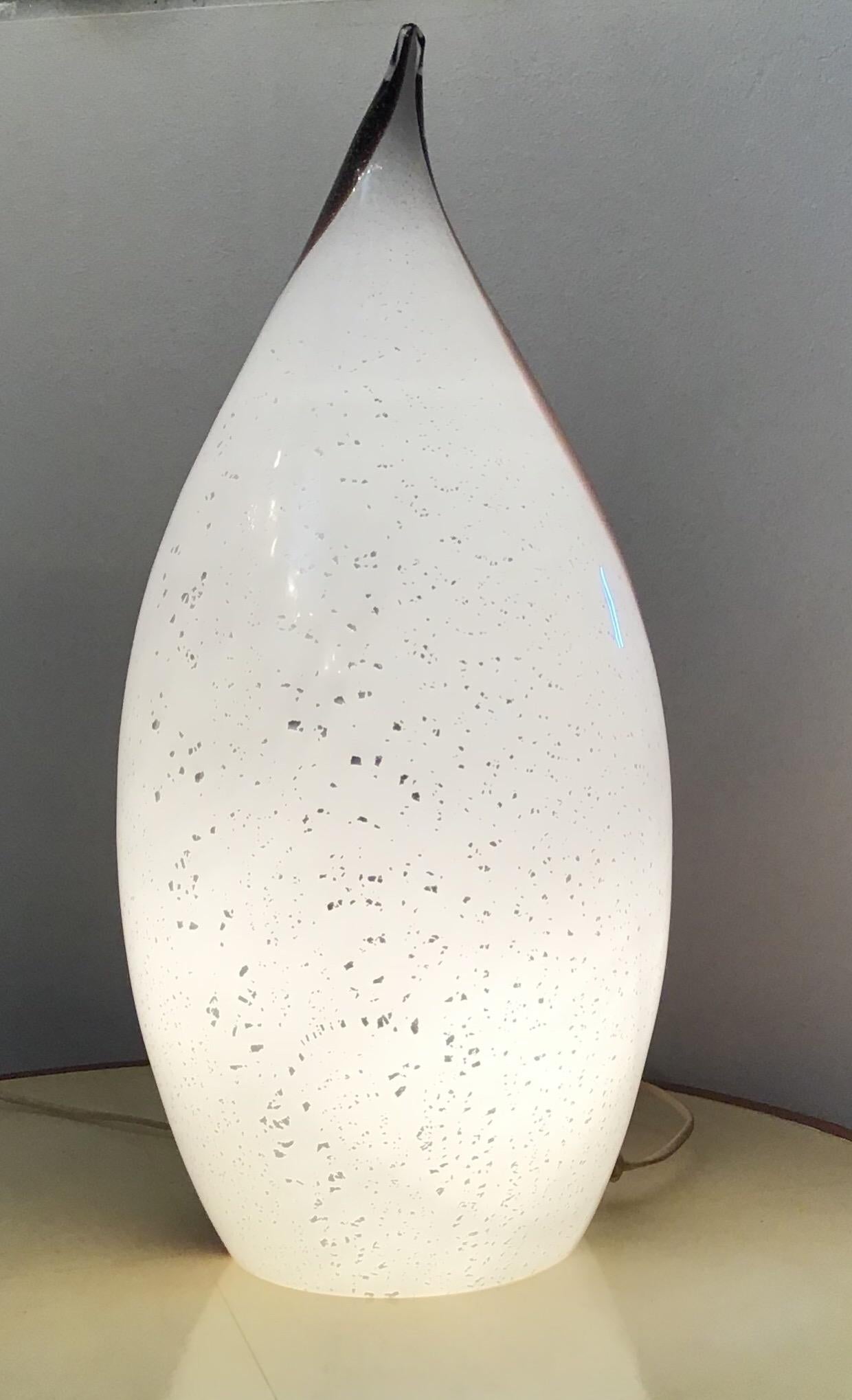 Vistosi Penguin Table Lamp Inlaid Murano Glass, 1965 For Sale 3