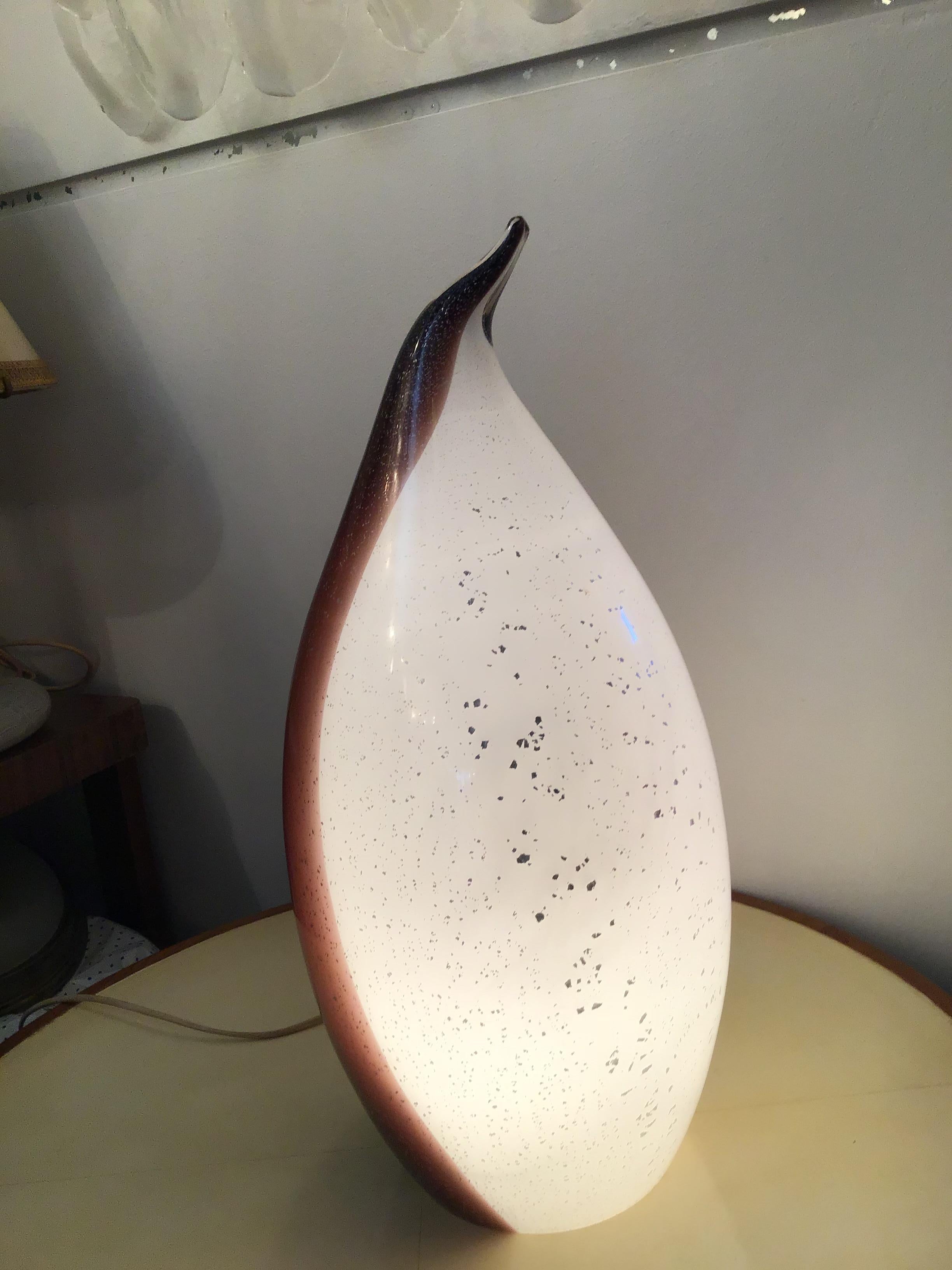 Vistosi Penguin Table Lamp Inlaid Murano Glass, 1965 In Excellent Condition For Sale In Milano, IT
