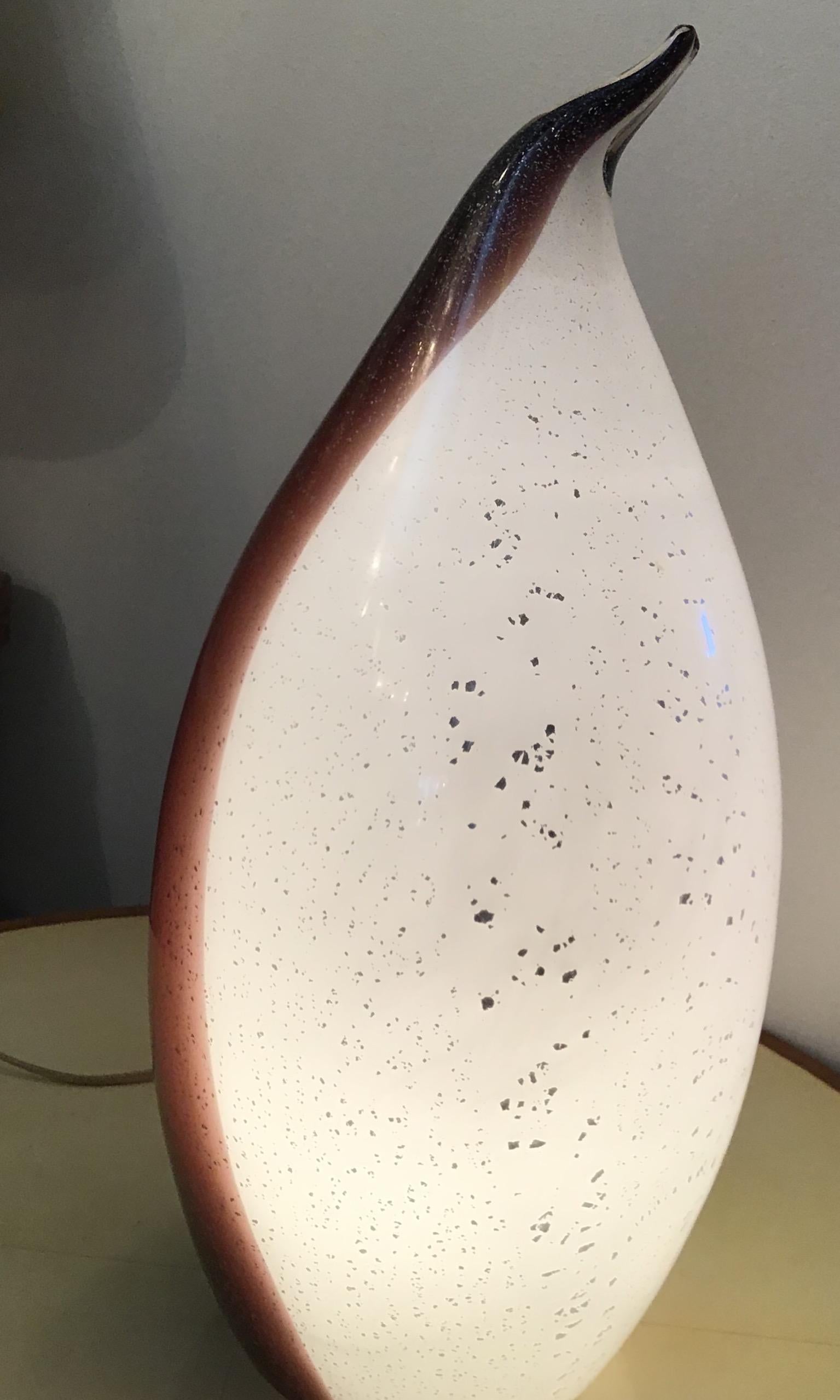 20th Century Vistosi Penguin Table Lamp Inlaid Murano Glass, 1965 For Sale