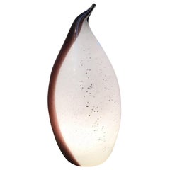 Vistosi Penguin Table Lamp Inlaid Murano Glass, 1965
