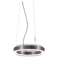 Lampe à suspension Vistosi Phoenix en verre de cristal avec cadre en nickel noir mat