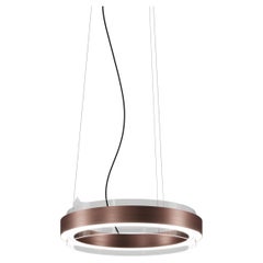 Vistosi Phoenix Pendant Light in Crystal Transparent Glass and Matt Copper Frame