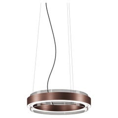 Vistosi Phoenix Pendant Light in Smoky Transparent Glass with Matt Copper Frame