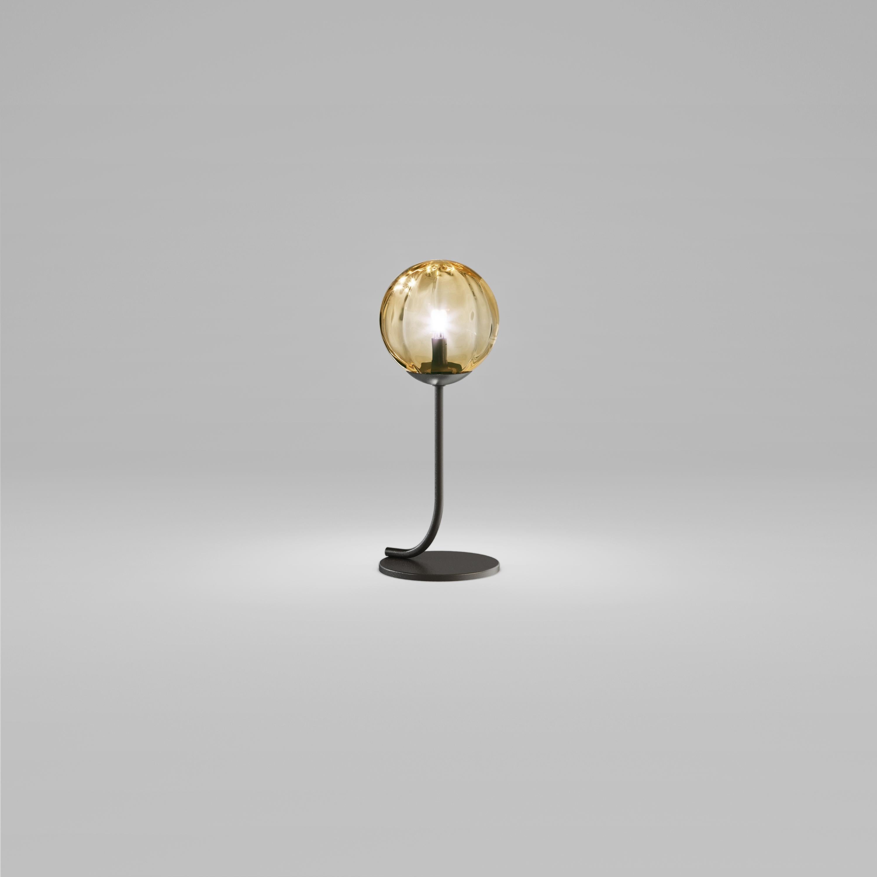 Vistosi Puppet Table Lamp in Murano Blown Glass and Metal Base For Sale 4