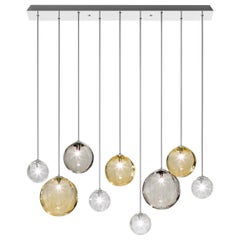 Vistosi Puppet Multipendant Light in vetro multicolore 1 e montatura cromata lucida