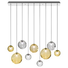 Vistosi Puppet Multipendant Light in vetro multicolore 2 e montatura cromata lucida