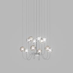 Vistosi Puppet Pendant Light in Multicolor Glass And Glossy Chrome Frame
