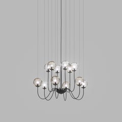 Vistosi Puppet Pendant Light in Multicolor Glass And Matt Black Frame