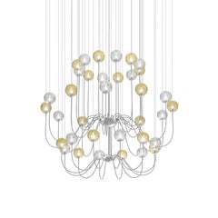 Vistosi Puppet Pendant Light in Multicolor Glass And Glossy Chrome Frame
