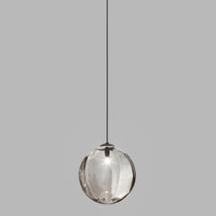 Vistosi Puppet Pendant Light in Smoky Transparent Glass And Matt Black Frame