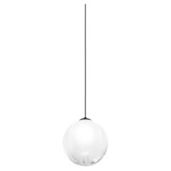 Vistosi Puppet Pendant Light in White Shaded Glass And Matt Black Frame