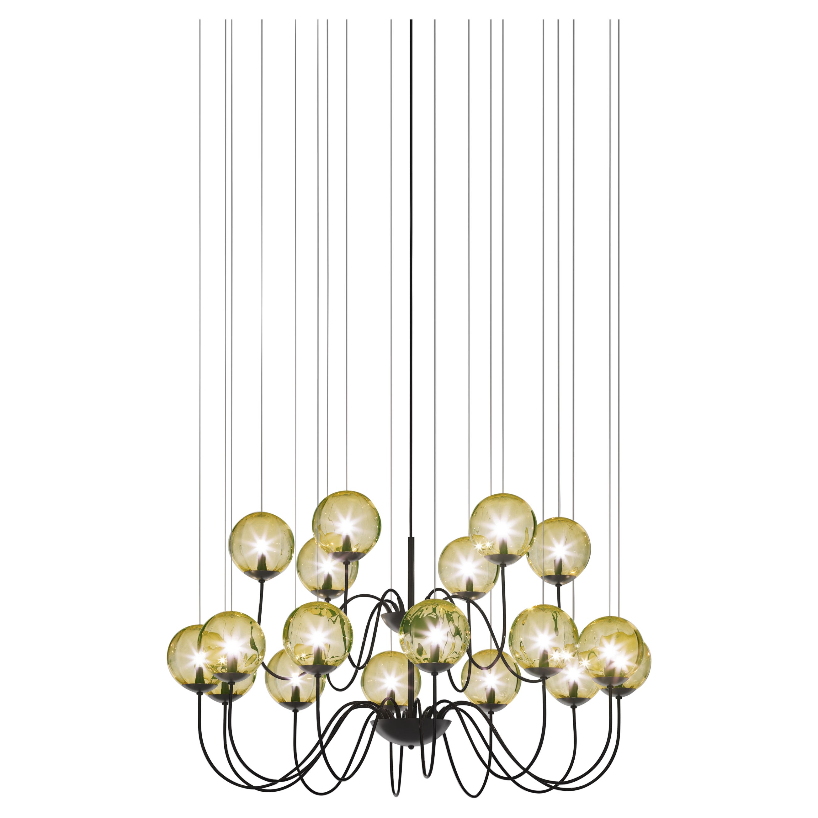 Vistosi Puppet Lights en verre transparent ambré et cadre noir mat