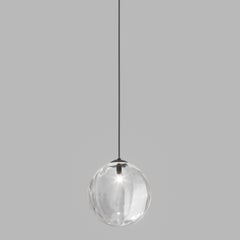 Vistosi Puppet Pendant Light in Crystal Transparent Glass And Matt Black Frame