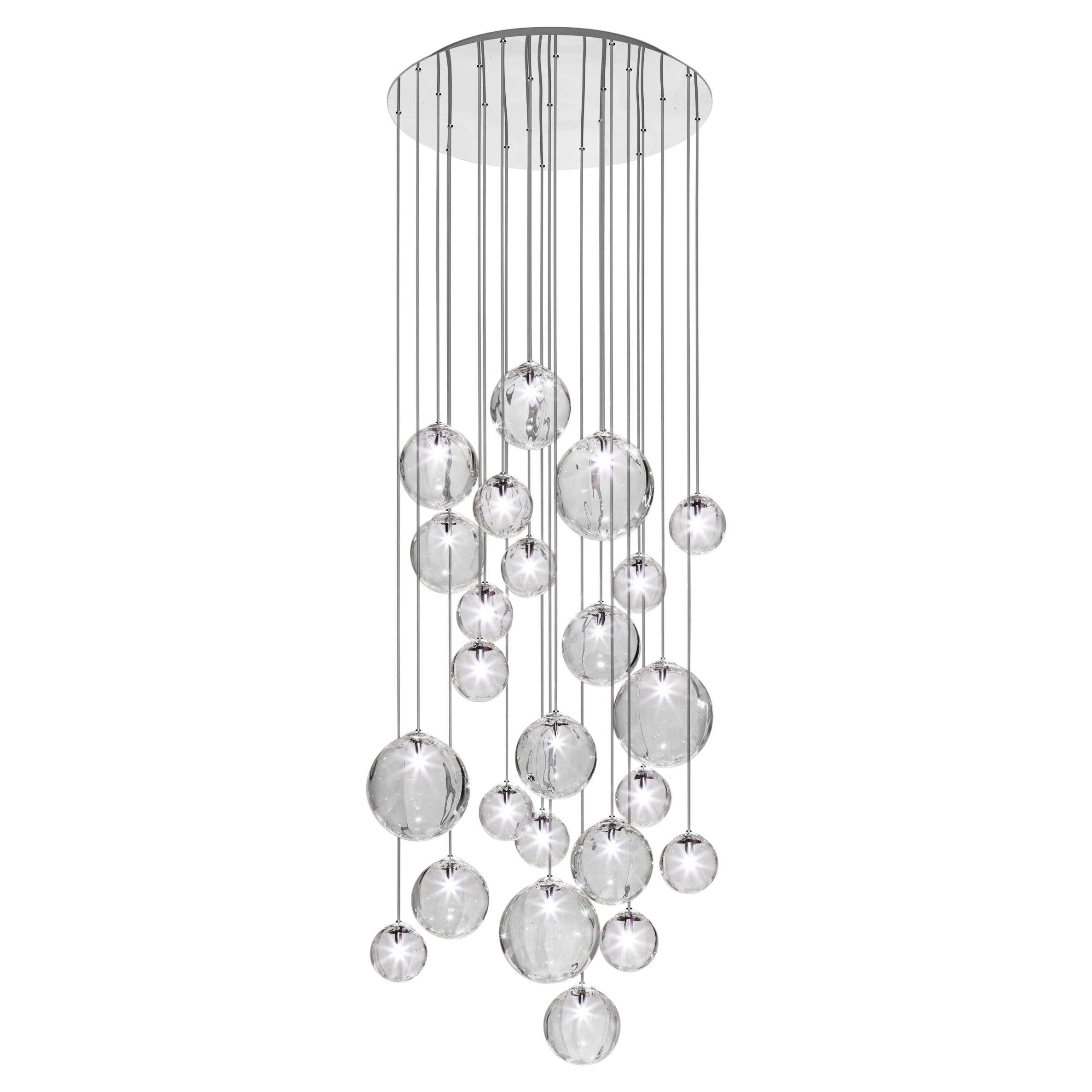 Vistosi Puppet Lights en verre cristal transparent et cadre chromé brillant