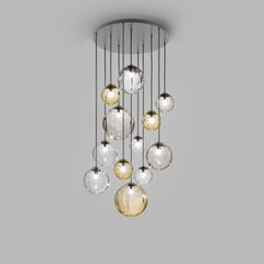 Vistosi Puppet Pendant Light in Multicolor Glass And Matte Black Frame