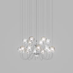 Vistosi Puppet Pendant Light in Multicolor Glass And Glossy Chrome Frame