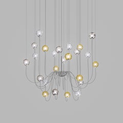 Vistosi Puppet Pendant Light in Multicolor Glass And Glossy Chrome Frame