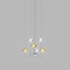 Vistosi Puppet Pendant Light in Multicolor Glass And Glossy Chrome Frame