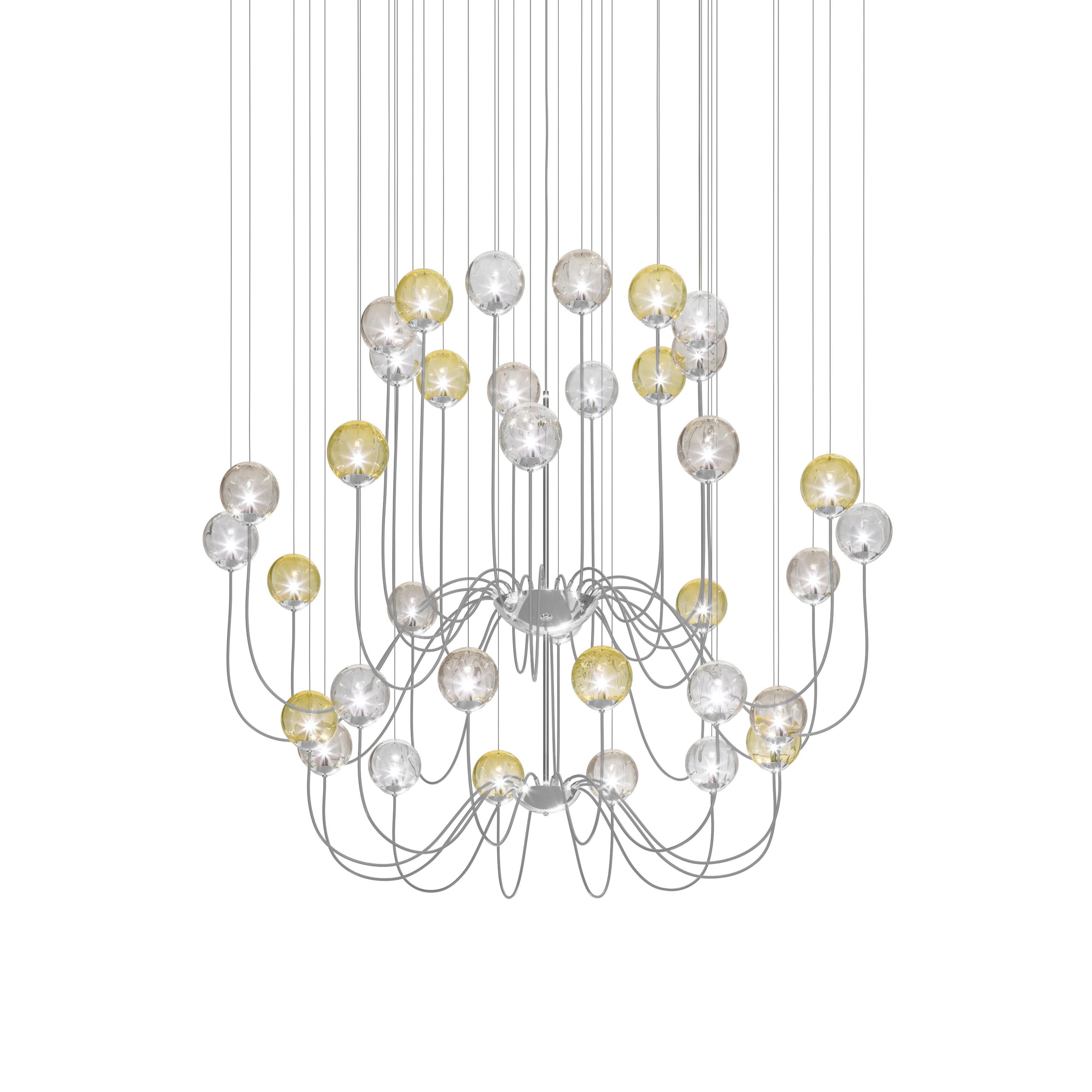 Moderne Vistosi Puppet Lights en verre multicolore et cadre chromé brillant en vente