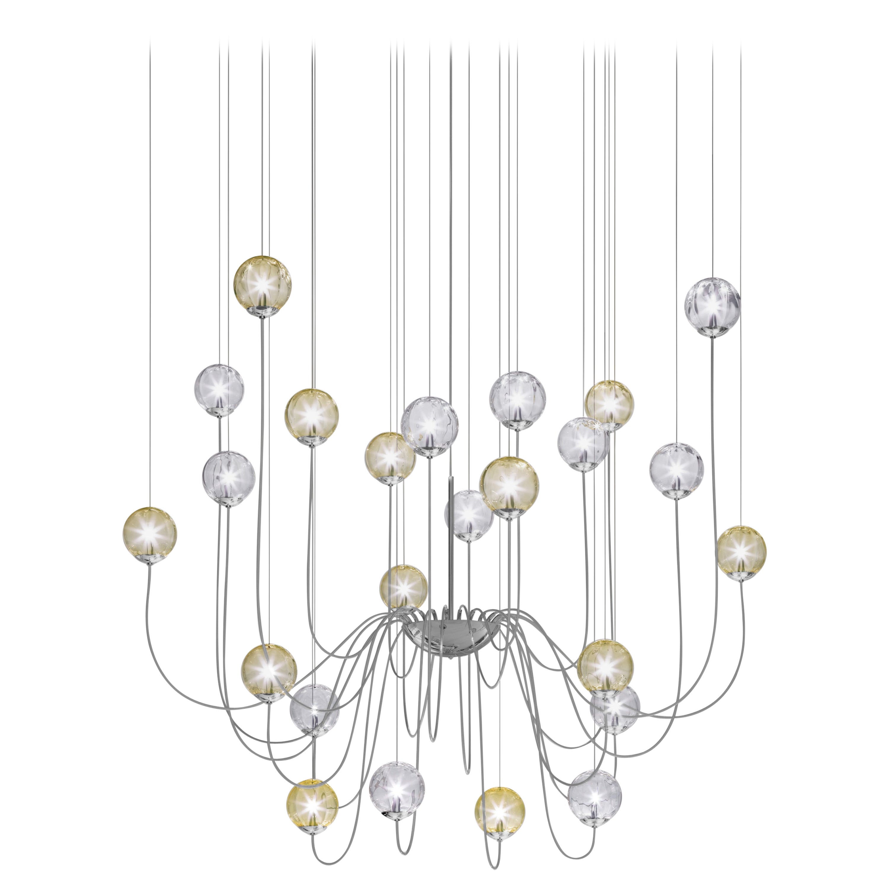 Vistosi Lámpara Colgante Marioneta de Cristal Multicolor y Marco Cromado Brillante en venta