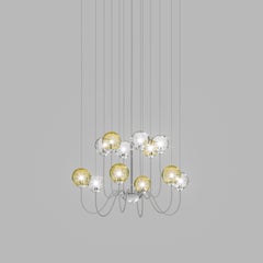 Vistosi Puppet Pendant Light in Multicolor Glass And Glossy Ghrome Frame
