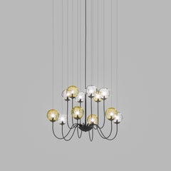 Vistosi Puppet Pendant Light in Multicolor Glass And Matt Black Frame