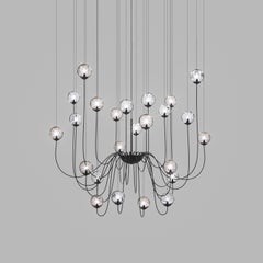Vistosi Puppet Pendant Light in Multicolor Glass And Matt Black Frame