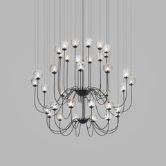 Vistosi Puppet Pendant Light in Multicolor Glass And Matt Black Frame