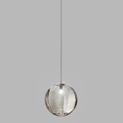 Vistosi Puppet Pendant Light in Smoky Transparent Glass And Glossy Chrome Frame