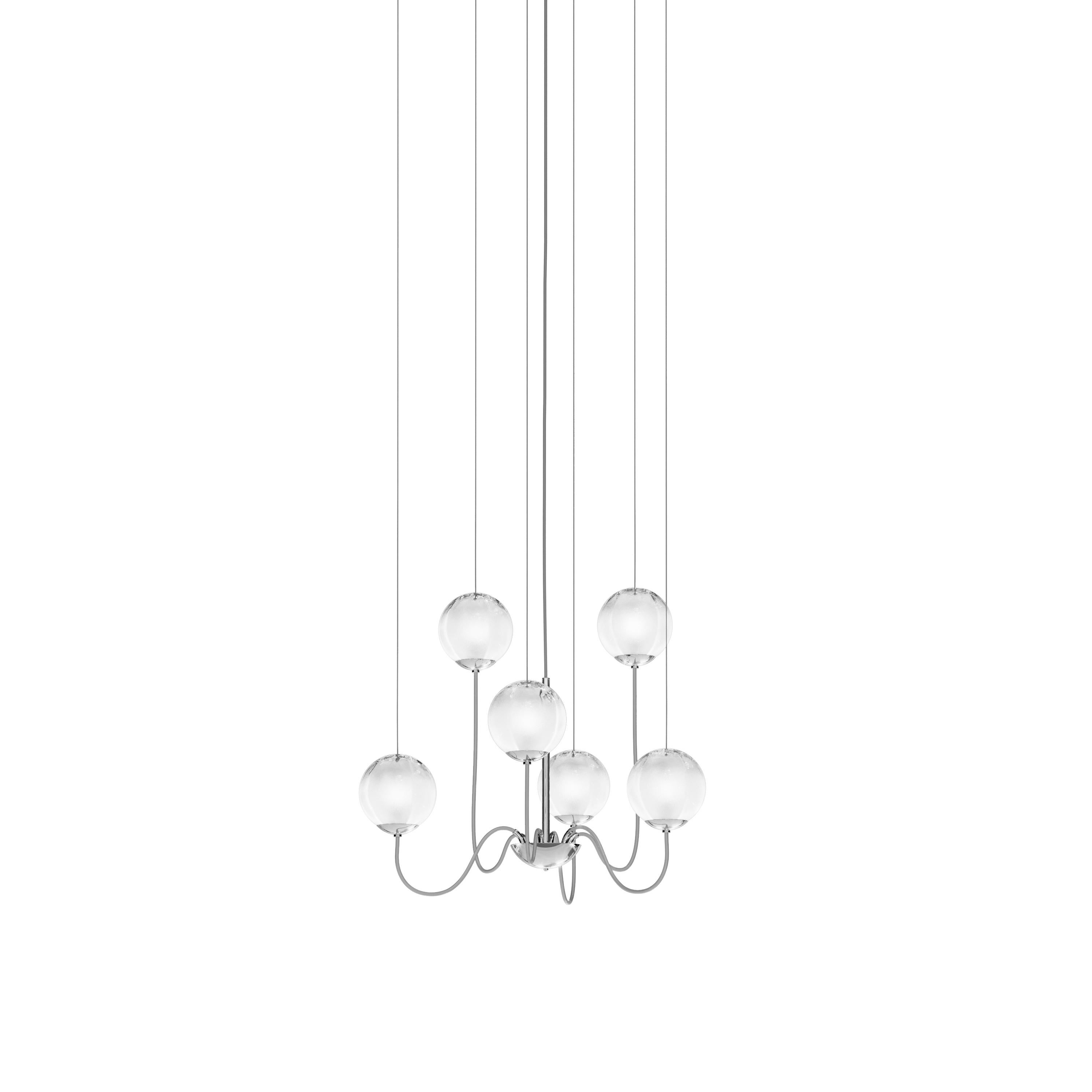 Vistosi Puppet Pendant Light in White Transparent Glass In New Condition For Sale In Mogliano Veneto, Treviso