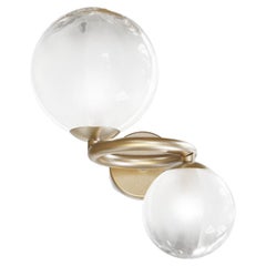 Vistosi Sconce Light in White Shaded Glass And Matt Gold Frame