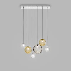 Vistosi Puppet Pendant Light in Multicolor Glass And Glossy Chrome Frame