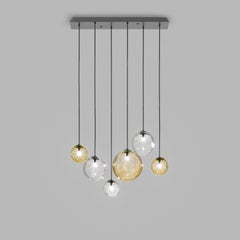 Vistosi Puppet Multi Pendant Light in Multicolor 2 Glass And Glossy Chrome Frame